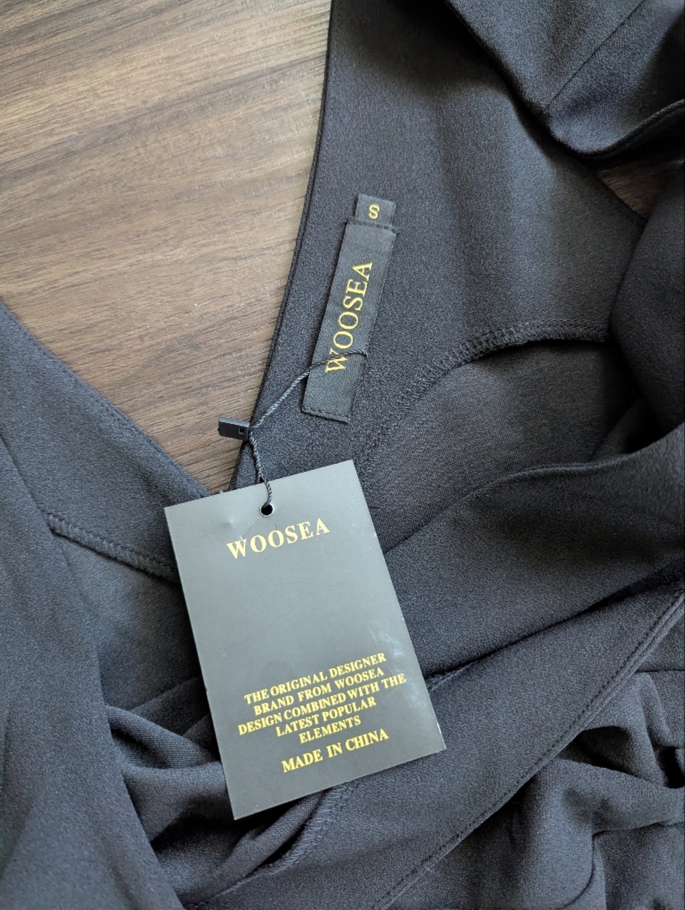 NWT Woosea Black Tie Formal Gown Small Side Slit Maxi Dress Wedding Guest Goth - Picture 4 of 7